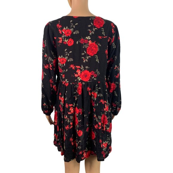 🟣🟣🟣 J FOR JUSTIFY Women's Size Medium Floral 3/4 Sleeve Shift Dress - Picture 2 of 9